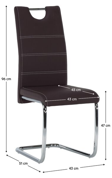 KONDELA Jedálenská stolička, hnedá/svetlé šitie, ABIRA NEW