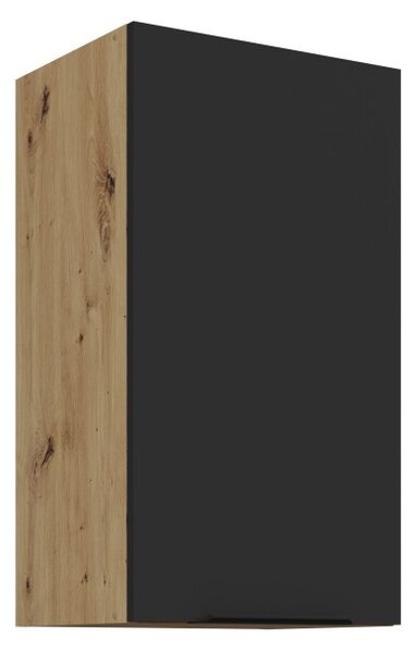 Horná kuchynská skrinka LUNARA - šírka 40 cm, čierna / dub artisan