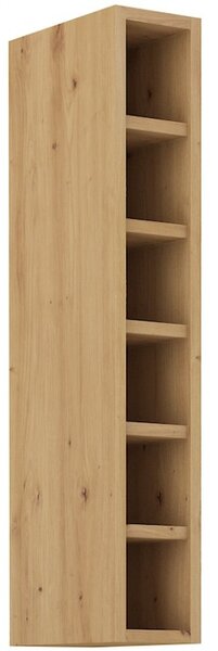 Vysoká otvorená skrinka LUNARA - šírka 15 cm, dub artisan