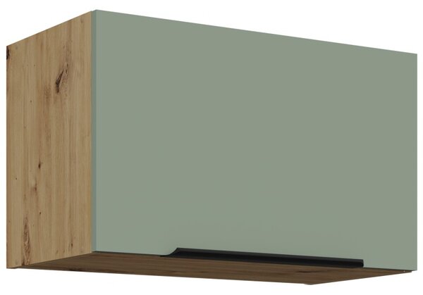 Digestorová skrinka LUNARA - šírka 60 cm, zelená / dub artisan