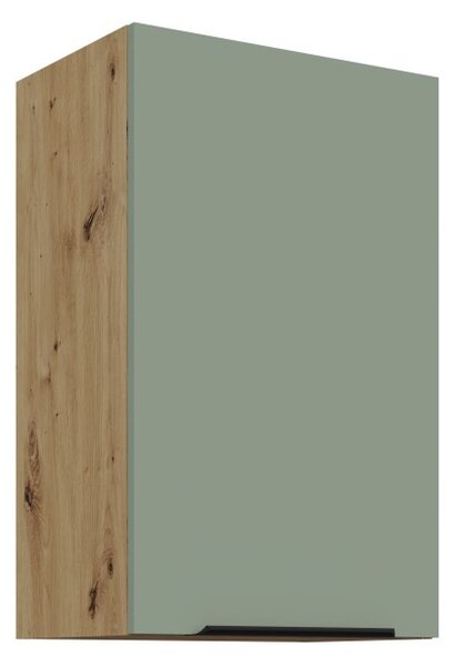 Horná kuchynská skrinka LUNARA - šírka 45 cm, zelená / dub artisan