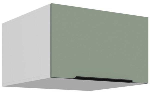 Horná hlboká skrinka s výklopnými dvierkami LUNARA - šírka 60 cm, zelená / biela