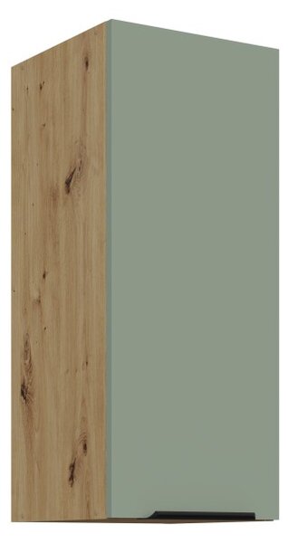 Horná kuchynská skrinka LUNARA - šírka 30 cm, zelená / dub artisan
