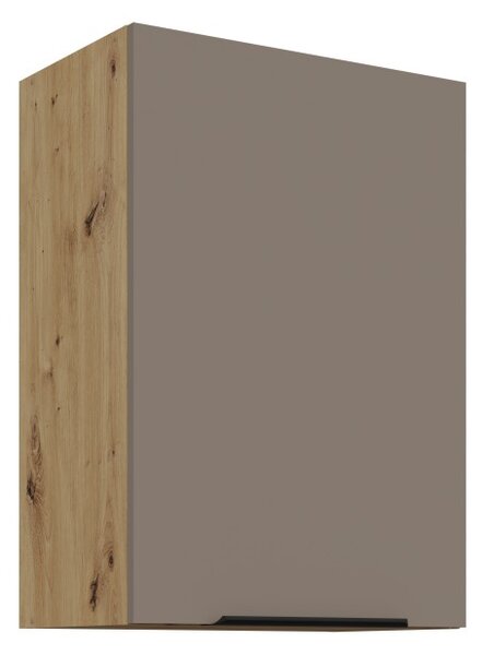 Horná kuchynská skrinka LUNARA - šírka 50 cm, tmavo béžová / dub artisan