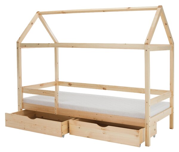 KONDELA Montessori posteľ, 90x200, prírodná, masív, NOEMA