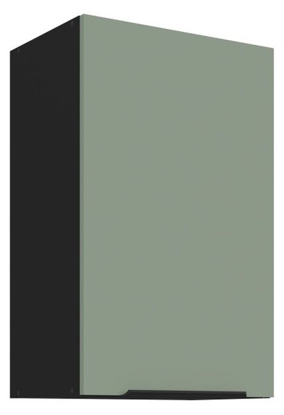 Horná kuchynská skrinka LUNARA - šírka 45 cm, zelená / čierna