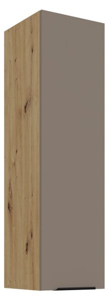 Vysoká horná kuchynská skrinka LUNARA - šírka 30 cm, tmavo béžová / dub artisan