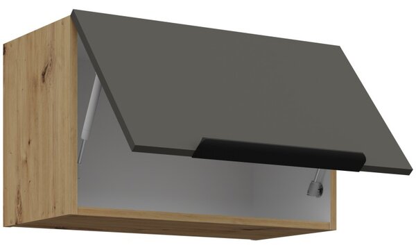 Digestorová skrinka LUNARA - šírka 60 cm, grafit / dub artisan