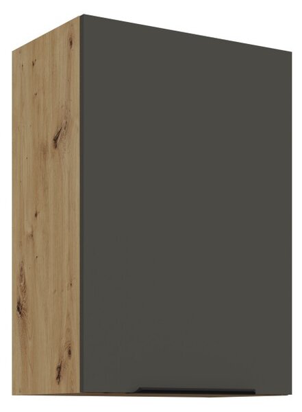 Horná kuchynská skrinka LUNARA - šírka 50 cm, grafit / dub artisan
