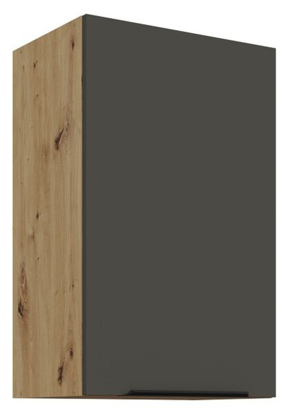 Horná kuchynská skrinka LUNARA - šírka 45 cm, grafit / dub artisan