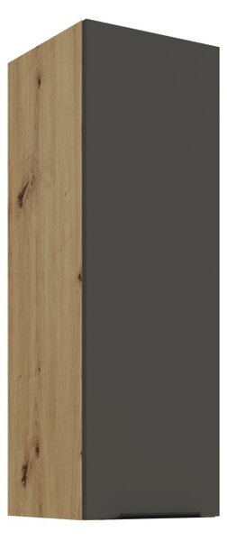 Vysoká horná skrinka LUNARA - šírka 30 cm, grafit / dub artisan