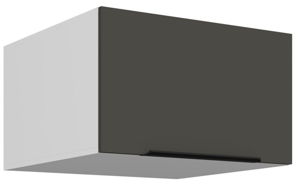 Horná hlboká skrinka s výklopnými dvierkami LUNARA - šírka 60 cm, grafit/biela