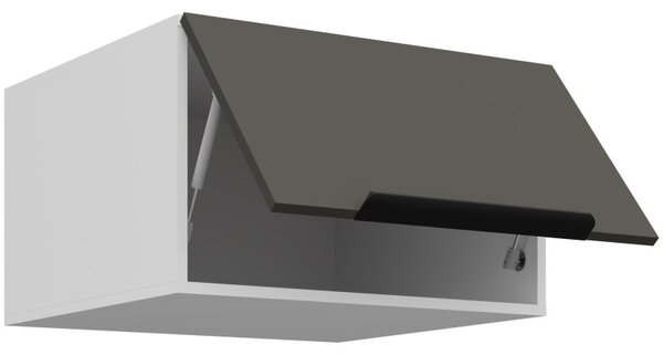 Horná hlboká skrinka s výklopnými dvierkami LUNARA - šírka 60 cm, grafit/biela