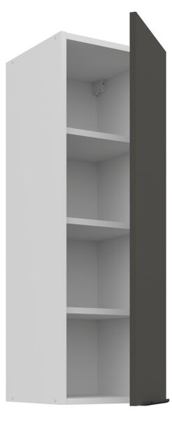 Vysoká horná skrinka LUNARA - šírka 30 cm, grafit / biela