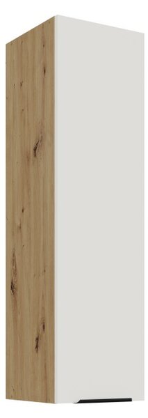 Vysoká horná kuchynská skrinka LUNARA - šírka 30 cm, biela / dub artisan