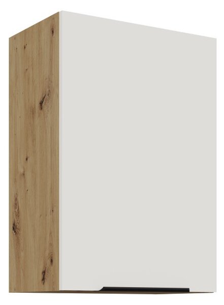 Horná kuchynská skrinka LUNARA - šírka 50 cm, biela / dub artisan