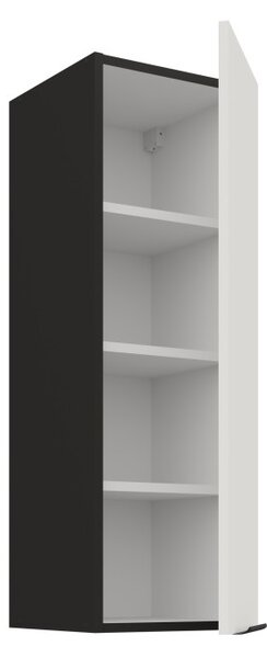 Vysoká horná skrinka LUNARA - šírka 30 cm, biela / čierna