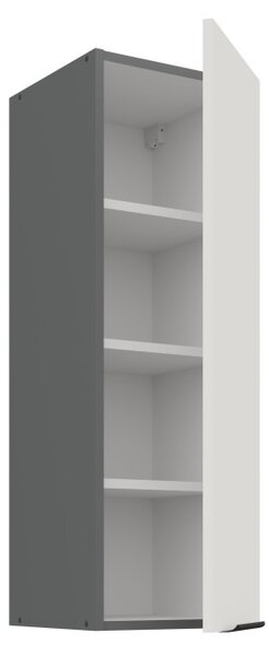 Vysoká horná skrinka LUNARA - šírka 30 cm, biela / antracit