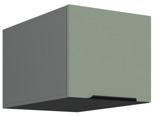 Horná skrinka s výklopnými dvierkami LUNARA - šírka 40 cm, zelená / antracit