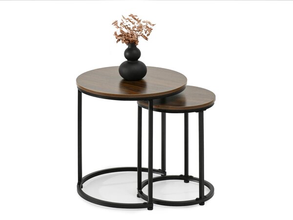Set konferenčných stolíkov JACEK S - orech / čierny