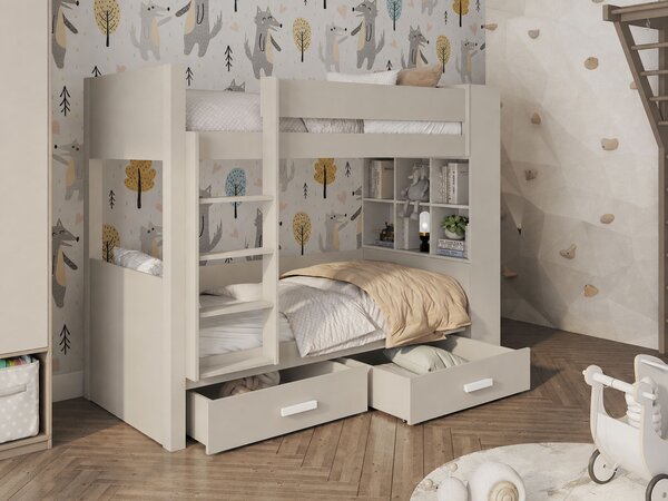 Poschodová posteľ s úložným priestorom Kasparo 80x180 - kašmír