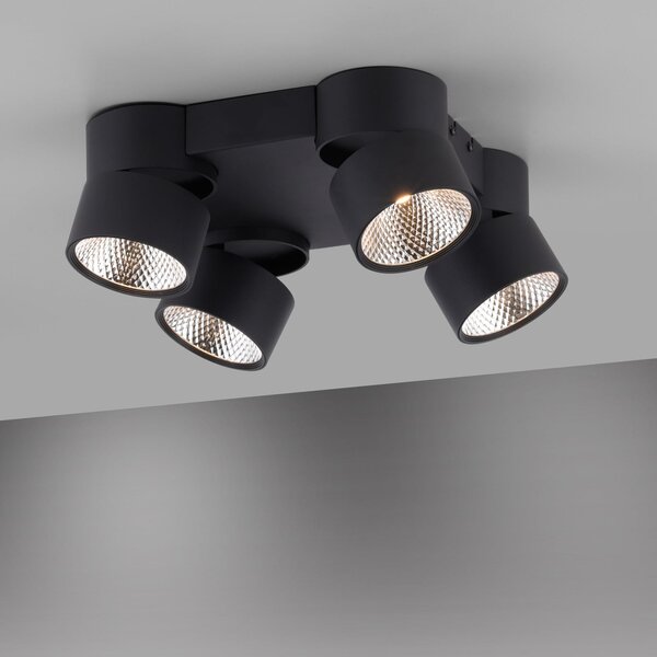 Stropné Lampa PURE, Nola, stmievateľné, Čierna, Obývacia izba, Kov, Moderný