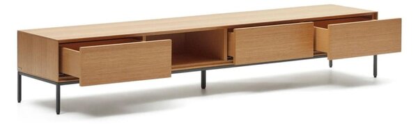 TV stolík v dekore duba v prírodnej farbe 195x35 cm Vedrana – Kave Home