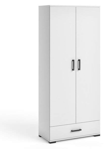 Vysoká dvojdverová skriňa 80 cm KLENRI - biela