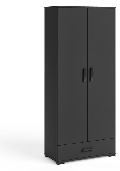 Vysoká dvojdverová skriňa 80 cm KLENRI - čierna