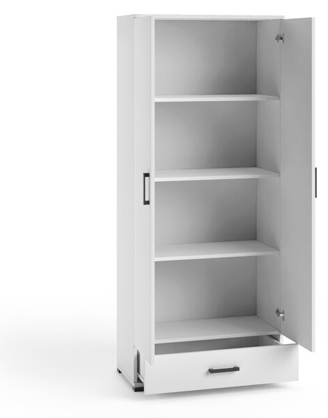 Vysoká dvojdverová skriňa 80 cm KLENRI - biela
