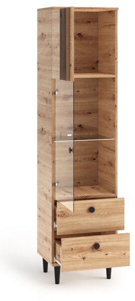 Presklená úzka skriňa 50 cm WARDOX - dub artisan
