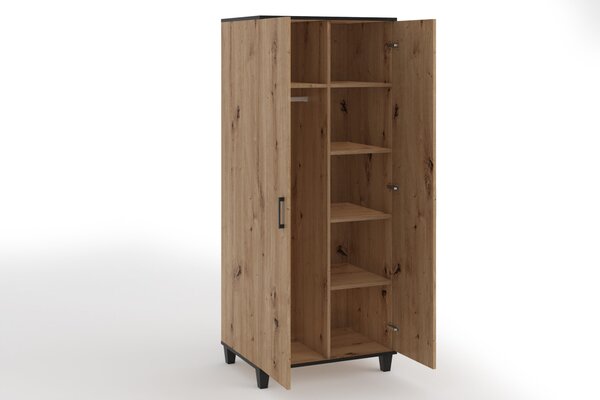Dvojdverová šatníková skriňa 80 cm NAIRI - dub artisan