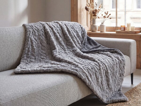 Deka sivá polyester 150 x 200 cm bez vzoru jednofarebná prikrývka moderný štýl doplnky obývačka spálňa