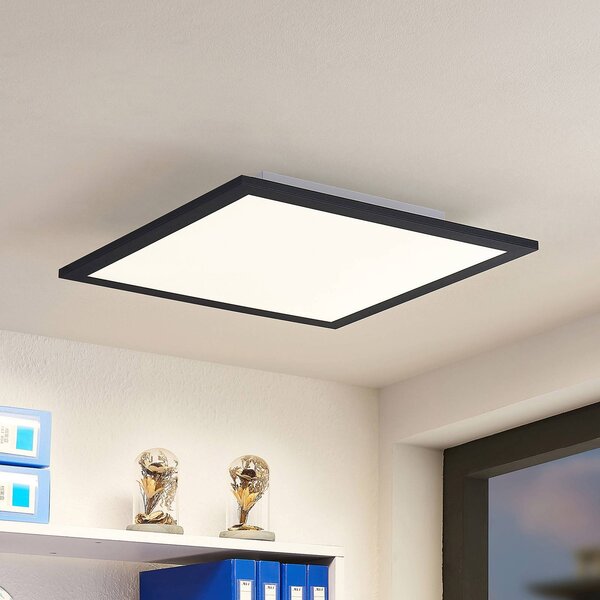 Lindby LED panel Nelios, 40 x cm, 4 000K, čierny, kov, Čierna, Kuchyňa, Hliník, Moderný, Stropné svetlo