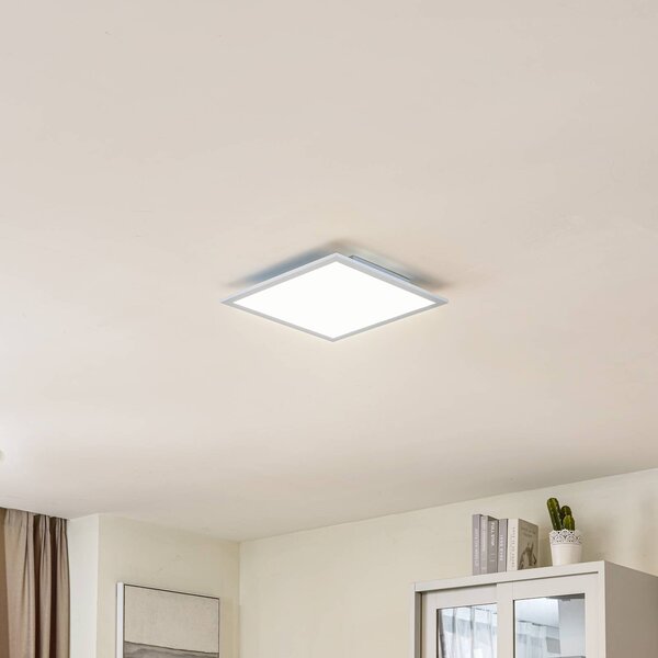 Lindby LED panel Enja, biely, hliník, 39,5 cm x, Hliník / sivá / zinok, Pracovňa / Kancelária, Hliník, Moderný, Stropné svetlo