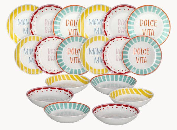 Porcelánová súprava riadu Viva L'Italia, 6 osôb, 18 ks