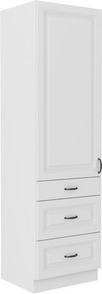 Komínová skrinka do kuchyne so zásuvkami STILO 60 DKS-210 3S 1F biela/biela