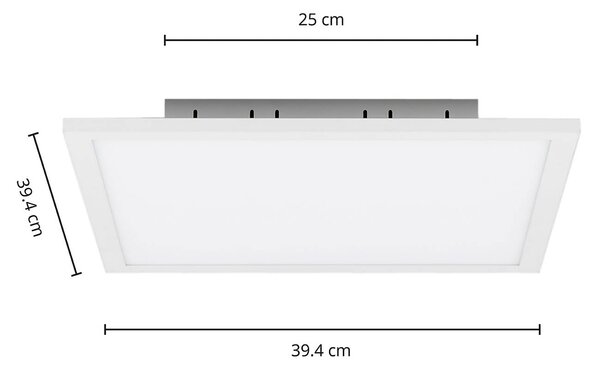 Arcchio Panel LED Arcchio, Lysander, 39 cm, biely, hliník, Biela / opálová, Pracovňa / Kancelária, Hliník, Moderný, Stropné svetlo