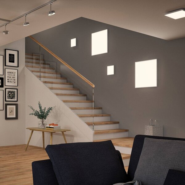 Paulmann Velora LED panel 3-step-dim, 59,5x59,5 cm, Biela / opálová, Obývacia izba / jedáleň, kov, Moderný, Stropné svetlo