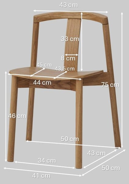 Dubová stolička Tone béžová látka