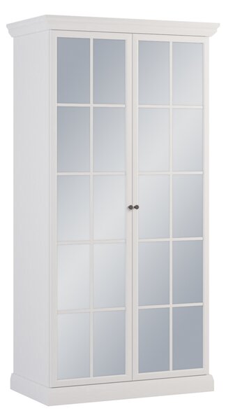 Zrkadlová šatníková skriňa 103 cm LUCARA - biela