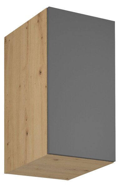 Horná hlboká kuchynská skrinka VALEN - šírka 40 cm, dub artisan / šedá