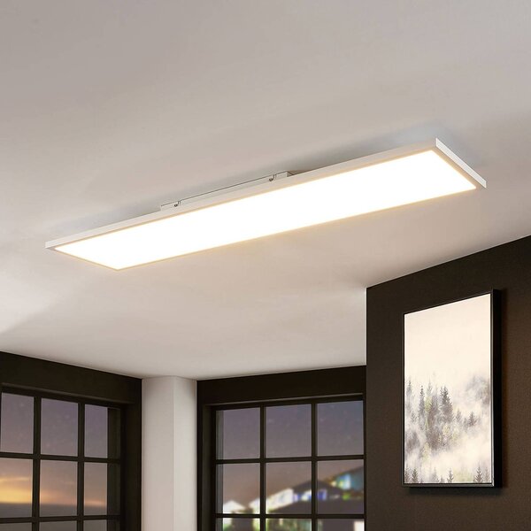 Arcchio LED panel Brenda, 120 x 30 cm, diaľkové ovládanie, Biela / opálová, Obývacia izba / jedáleň, Moderný, Stropné svetlo