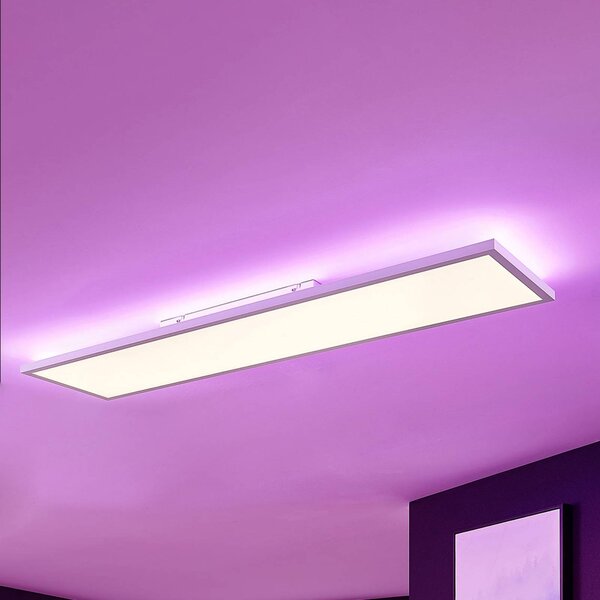 Arcchio LED panel Brenda, 120 x 30 cm, diaľkové ovládanie, Biela / opálová, Obývacia izba / jedáleň, Moderný, Stropné svetlo