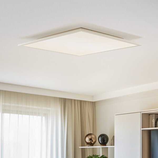 Lindby LED panel Livel, 4000K, 62 cm x cm, strieborný, kov, Hliník / sivá / zinok, Kuchyňa, Plast, Moderný, Stropné svetlo