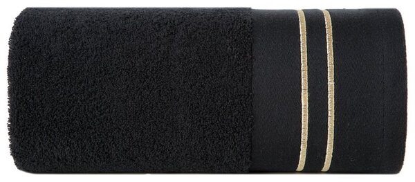 Dekorstudio Bavlnený uterák OLIVIA so zlatou výšivkou - čierny Rozmer uteráku: 50x90cm