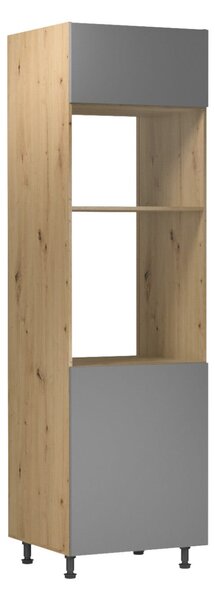Skriňa na vstavané spotrebiče VALEN - šírka 60 cm, dub artisan / šedobéžová