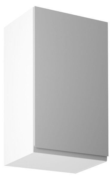 Horná kuchynská skrinka ARBOR - šírka 45 cm, lesklá šedá / biela