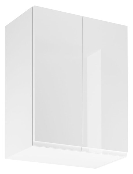 Horná dvojdverová skrinka ARBOR - šírka 60 cm, lesklá biela / biela