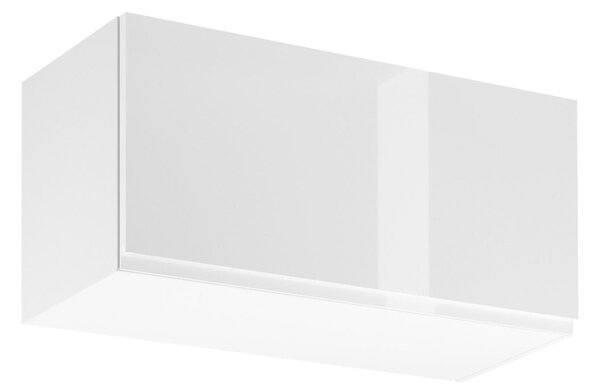 Horná skrinka s výklopnými dvierkami ARBOR - šírka 80 cm, lesklá biela / biela